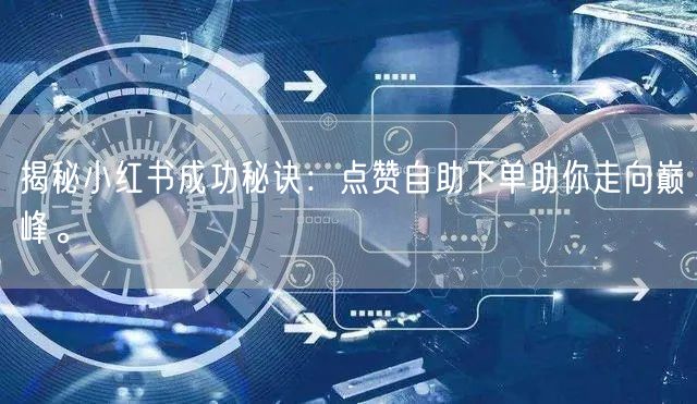 揭秘小红书成功秘诀：点赞自助下单助你走向巅峰。