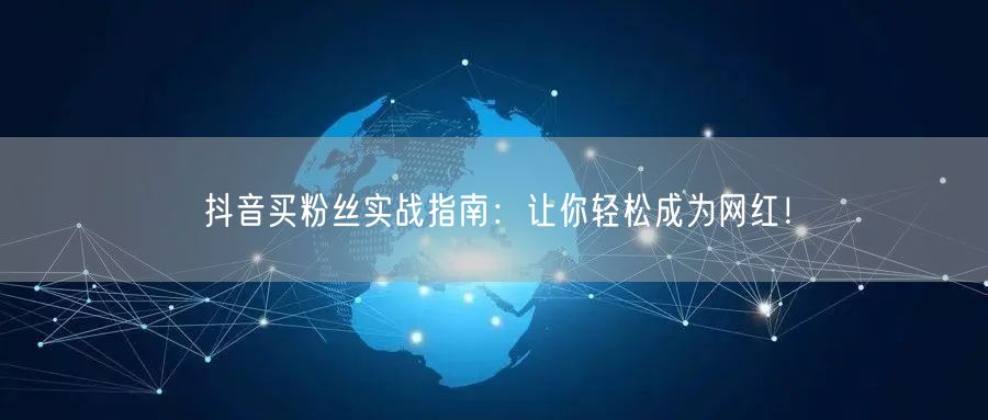 抖音买粉丝实战指南：让你轻松成为网红！