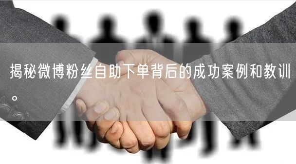 揭秘微博粉丝自助下单背后的成功案例和教训。