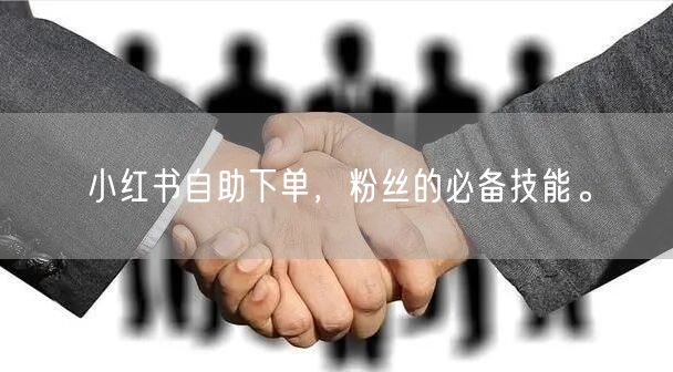 小红书自助下单，粉丝的必备技能。