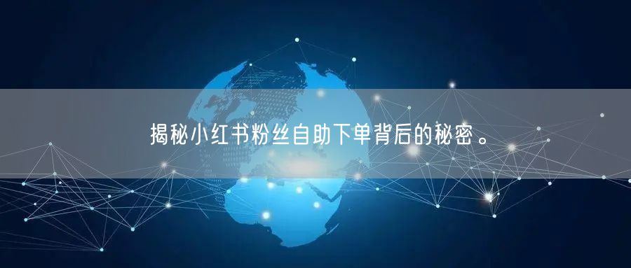 揭秘小红书粉丝自助下单背后的秘密。