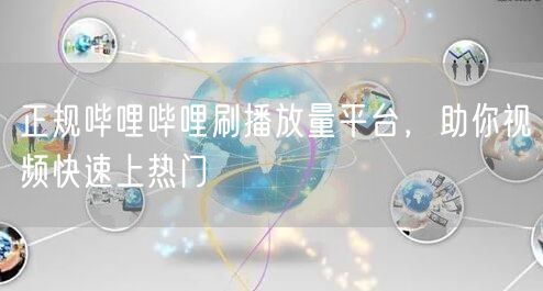 正规哔哩哔哩刷播放量平台，助你视频快速上热门