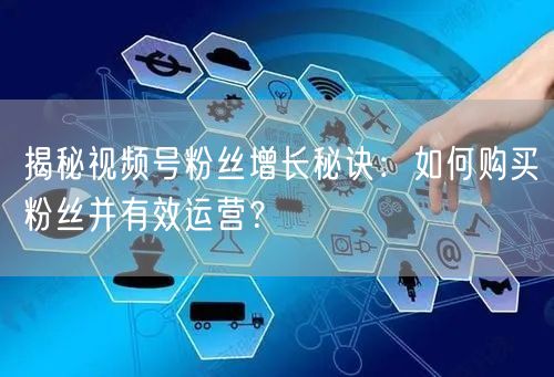 揭秘视频号粉丝增长秘诀：如何购买粉丝并有效运营？