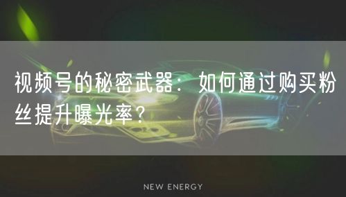 视频号的秘密武器：如何通过购买粉丝提升曝光率？