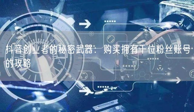抖音创业者的秘密武器：购买拥有千位粉丝账号的攻略