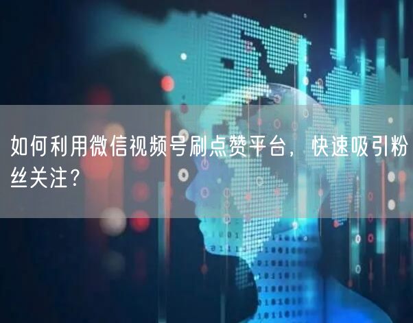 如何利用微信视频号刷点赞平台，快速吸引粉丝关注？