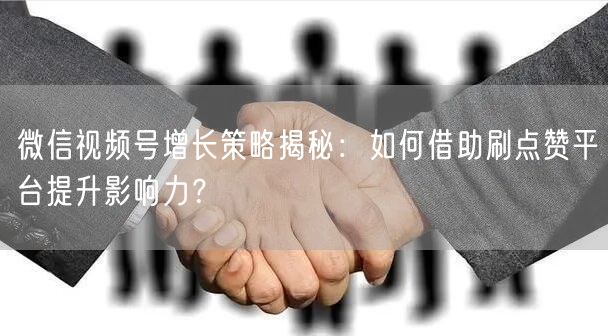 微信视频号增长策略揭秘：如何借助刷点赞平台提升影响力？
