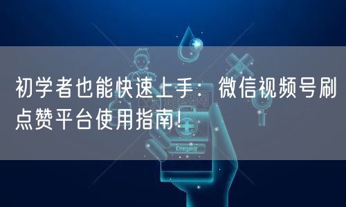 初学者也能快速上手：微信视频号刷点赞平台使用指南！