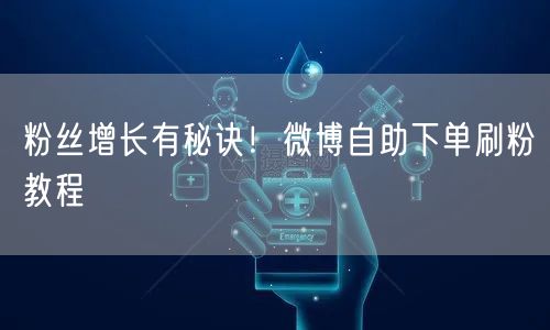 粉丝增长有秘诀！微博自助下单刷粉教程