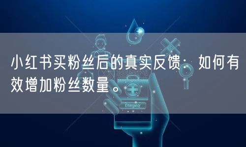 小红书买粉丝后的真实反馈：如何有效增加粉丝数量。