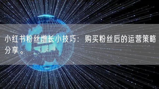 小红书粉丝增长小技巧：购买粉丝后的运营策略分享。