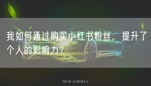 我如何通过购买小红书粉丝，提升了个人的影响力？